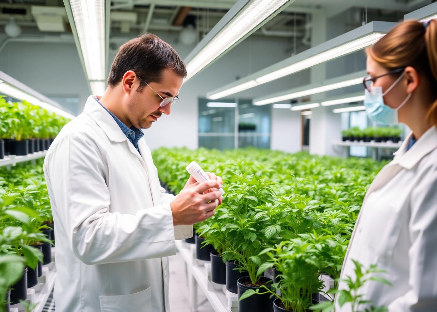 Agricultural laboratory testing plant samples